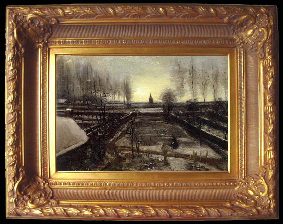 framed  Vincent Van Gogh The Garden of the Rectory at Nuenen, Ta021